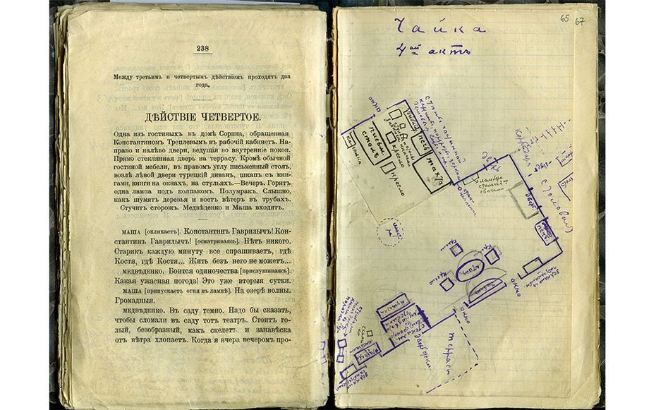 Разворот из режиссерского экземпляра К.С. Станиславского