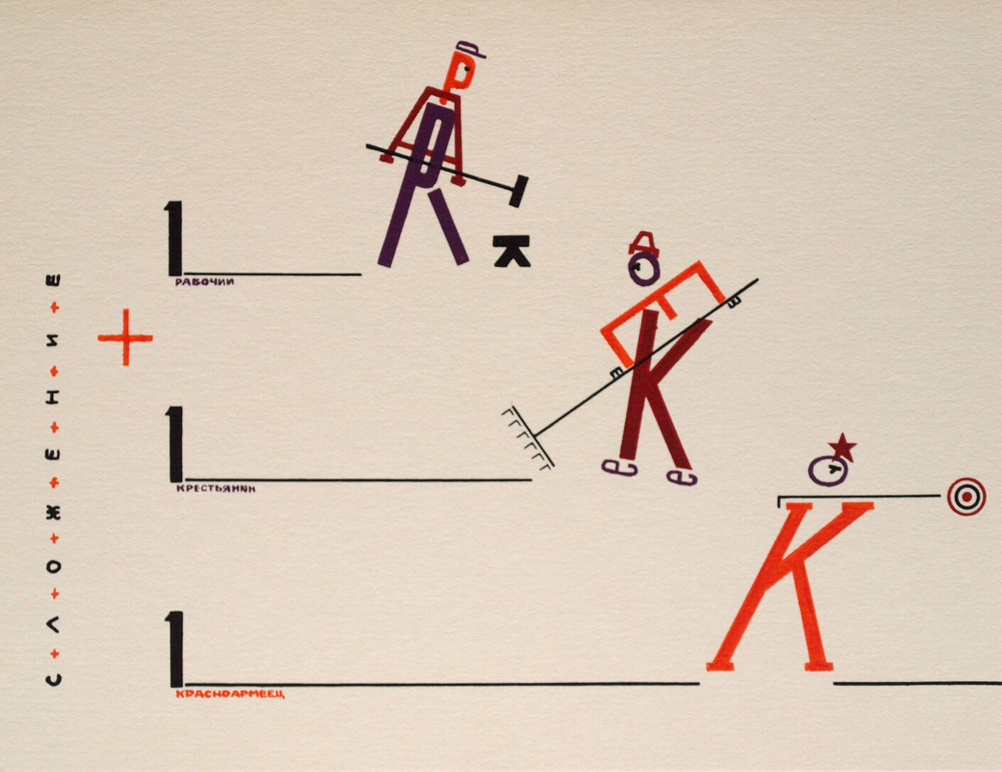 Эль Лисицкий, 4 арифметических действия. 1928, Репринт. Кельн. 1976