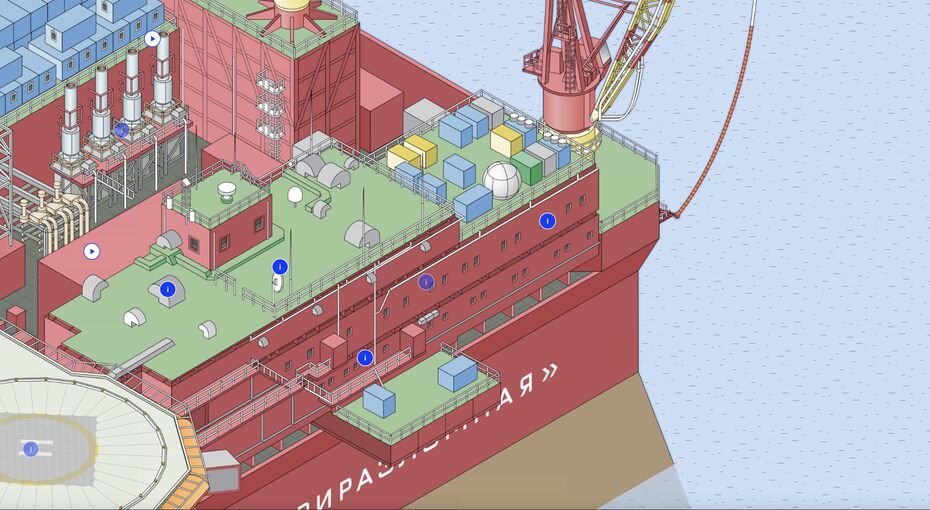 Интерактивная карта платформы «Приразломная» для компании «Газпромнефть»