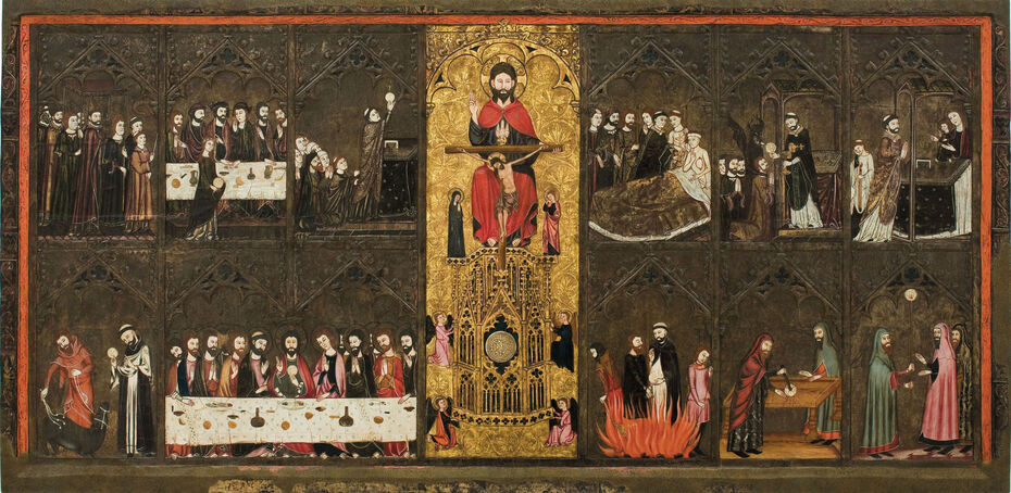 Ил. 4. Ретабль Тела Христова. Ок. 1335–1345. 108,8 × 222 × 8,7. Национальный музей каталонского искусства, Барселона