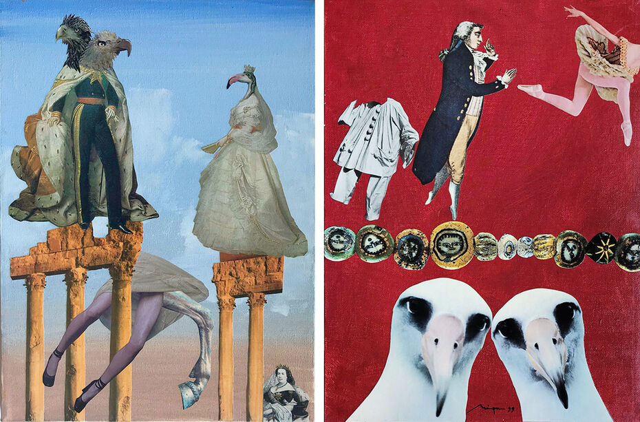 Ил. 21. Михаил Майофис. Без названия. Без даты (2010–2020-е). Коллаж. Бумага, холст, акрил. 50 × 38. Собрание Г. М. Майофиса © Г. Майофис // Ил. 22. Михаил Майофис. Без названия. Без даты (2010–2020-е). Коллаж. Бумага, холст, акрил. 50 × 38. Собрание Г. М. Майофиса © Г. Майофис