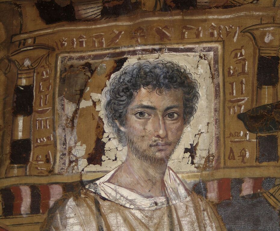 Ил. 14. Вставка с портретом молодого мужчины. Погребальная пелена. Втор. пол. II в. ГМИИ, Москва