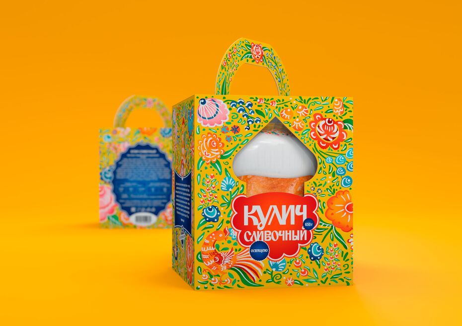Дизайн упаковки пасхальных куличей для SPAR